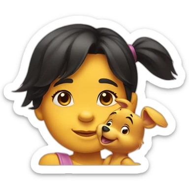 Winnie pooh and a girl sticker