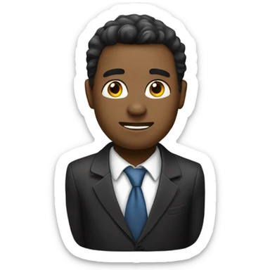 A black and white avatar. Shaped like a man dressed in a suit and tie. sticker