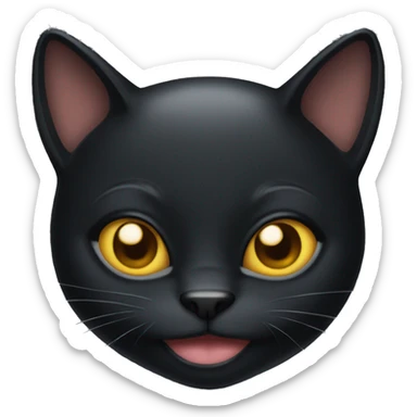Black cat smirk sticker