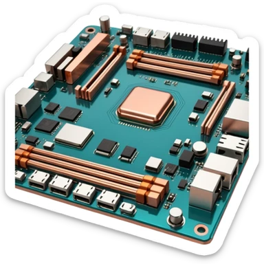 motherboard 3D oblique view sticker