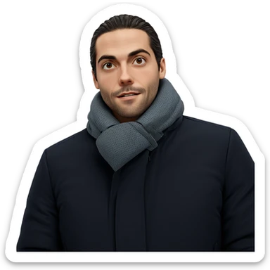 male in coat portrait sticker