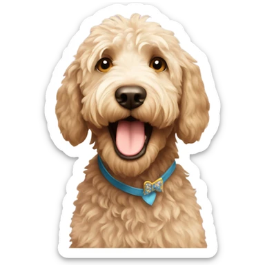 Labradoodle happy birthday  sticker