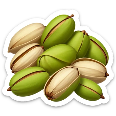Heap of raw pistachio with shell, natural and organic, close-up view sticker