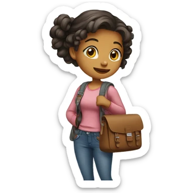 GIRL WITH COLLEGE BAG sticker
