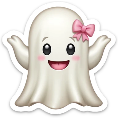 SPAM MEAT kawaii ghost EMOJI with bow sticker