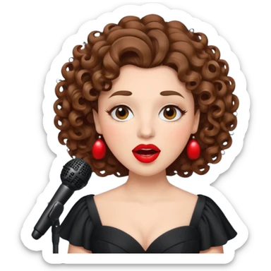 curly hair  opera singer singing sticker