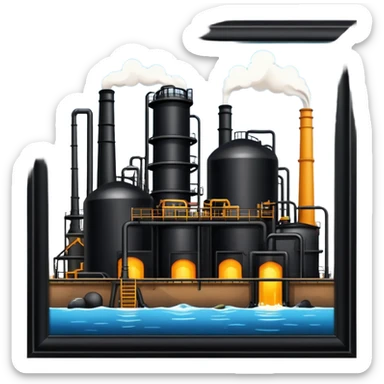 black crude oil factory sticker