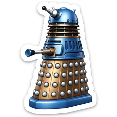 dalek silver, blue and bronze sticker