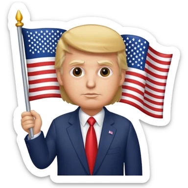 Trump with American flag sticker
