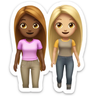 2 girls playing roblox sticker