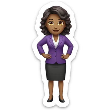 business woman purple icon sticker