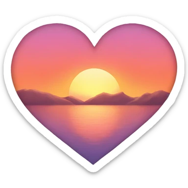 sunset hearts sticker