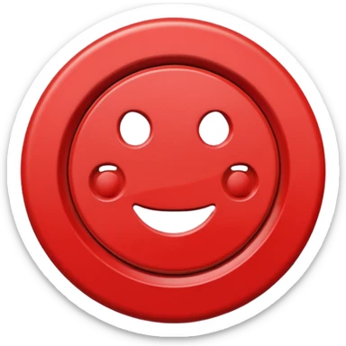 Red button with 4 holes and a red rim sticker