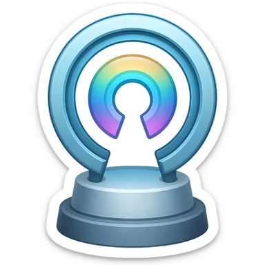 Make the background fully transparent while keeping the teleportation portal and machine in an emoji style. sticker