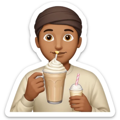 brown muslim man drinking milkshake sticker