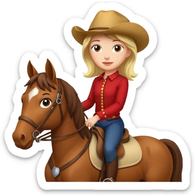 Girl riding a horse  sticker