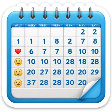 Weekly calendar sticker