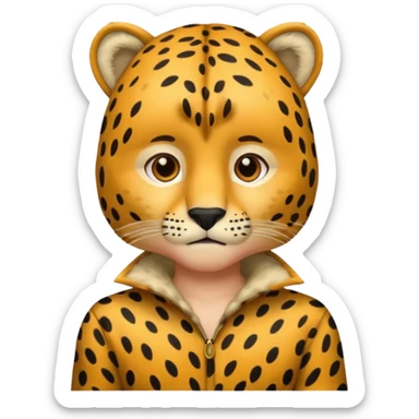 man fair in cheetah costume  sticker