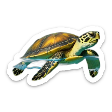 Tortue dans l' eau sticker