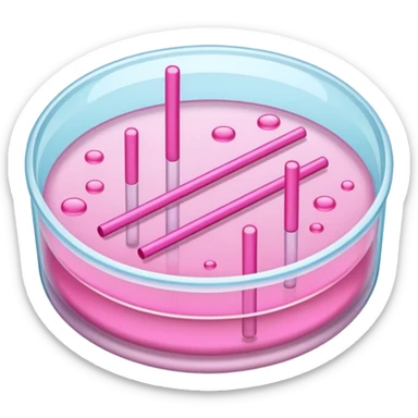 placa de petry com pequenos bastoes rosas flutuando sticker