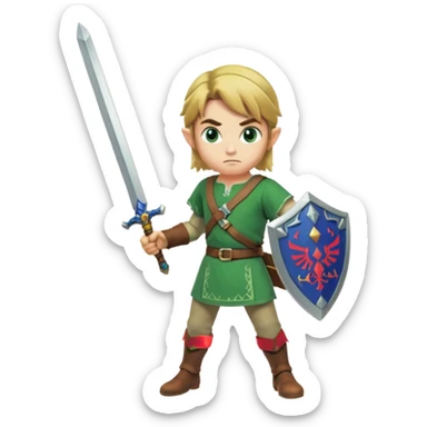 nintendo Link with his sword sticker