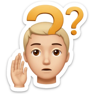 Una persona pensativa, con un signo de interrogación arriba de la cabeza sticker