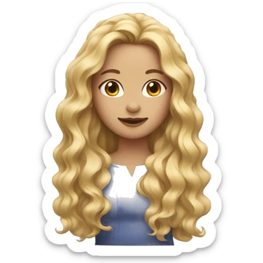 girl with mid long blonde wavy hair sticker