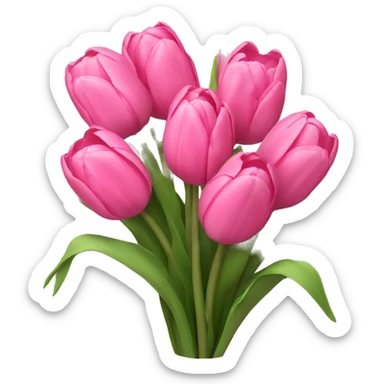 Bouquet of pink tulips sticker