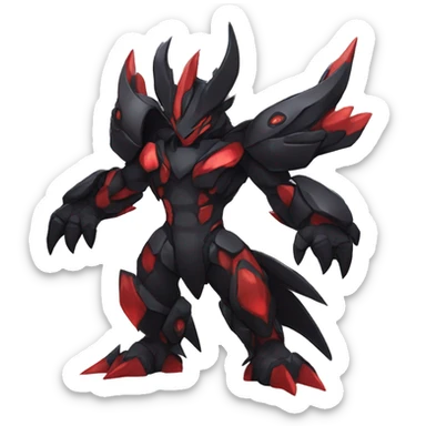  Cool Edgy Black Red godly Digimon-Fakemon full body sticker
