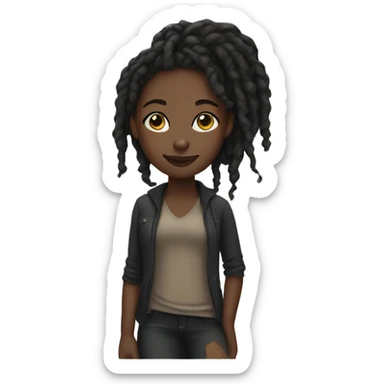 Black girl with locs sticker