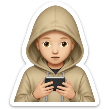 Hooded emoji on their phone making money sticker