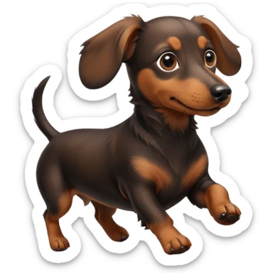 Dachshund dog escaping sticker