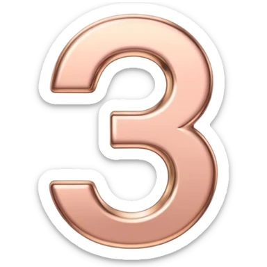 rose gold number 30 sticker