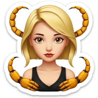 Girl with tattoo, Scorpion zodiac sign. sticker