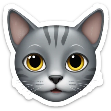 grey cat sticker