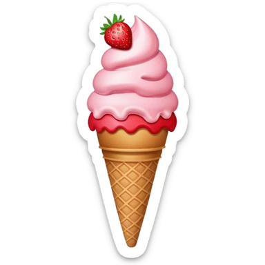 Strawberry ice cream cone  sticker
