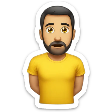 Armenian guy in a yellow t-Shirt is shocked sticker