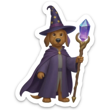 Dog wizard sticker