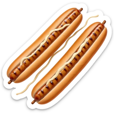 A sausage that squirts white sauce from top sticker