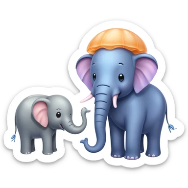 jellyfish and elephant are friend sticker