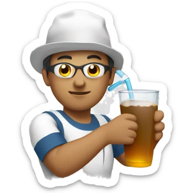 Tubing with drink in hand sticker