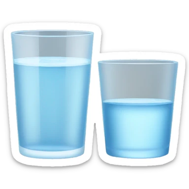 glass of water and empty glass sticker
