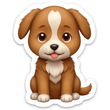 A cute little puppy dog saying I love you sticker