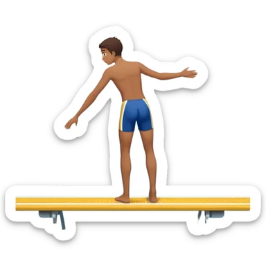 A person standing at the edge of a diving board, looking nervous. Below them is a pool of water labeled “Confidence.” Instead of hesitating, they count 5-4-3-2-1 and jump in, representing taking action despite fear.  sticker