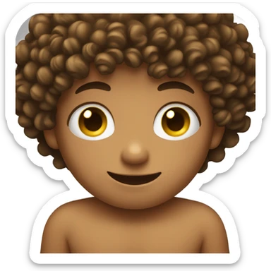 Kid with curly hair and no shirt sticker