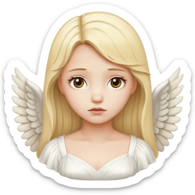 blonde girl angel, sad sticker