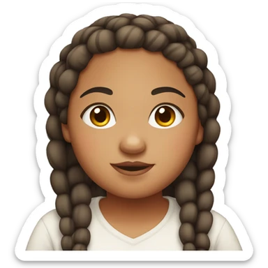 Chubby mixed race girl with braids sticker