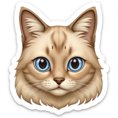 Tabby cat long hair in Siamese colors sticker