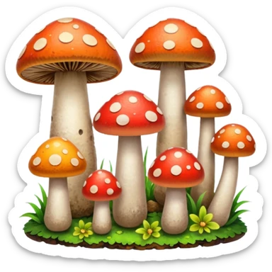 colored mushrooms sticker