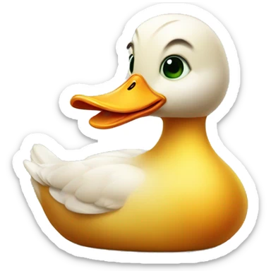 cute hungry duck sticker
